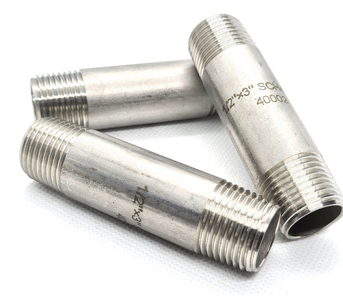 Jgo De 10pzs Niple De 1/2 X 3pg De Largo Ac. Inoxidable T304