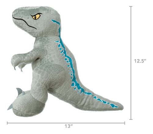 Peluche Jurassic World Blue Velociraptor 30 Cm Alto Azul