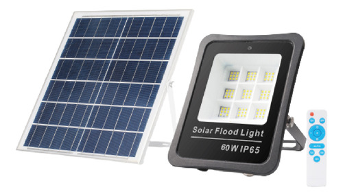 Reflector + Panel Solar 60w 3900lm Control Remoto