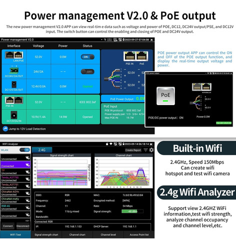Cctv Tester 4k Probador De Cámaras Ip Con Trazador De Cables