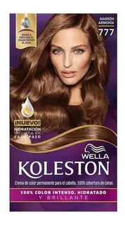 Kit Tinte Wella Koleston Coloración en crema tono 777 marrón armonía para cabello
