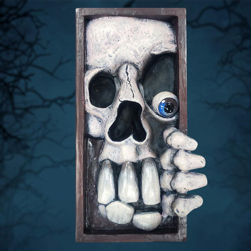 2x Monster Face Sujetalibros Peeping Bookshelf Sculpture