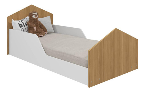 Permóbili Casinha cama montessoriano infantil cor branco e nature