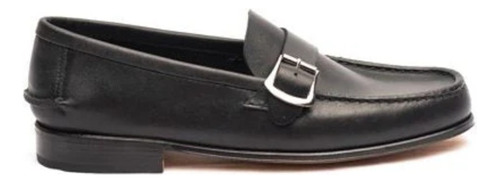 Mocasines Guido Horsebit 4220 Suela Madera Cuero Negro T41