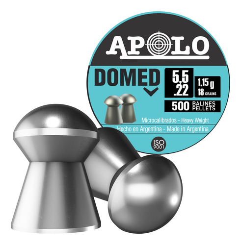 Balines Apolo Domed 18 Gr 5.5 Mm X 500 Aire Comprimido Caza