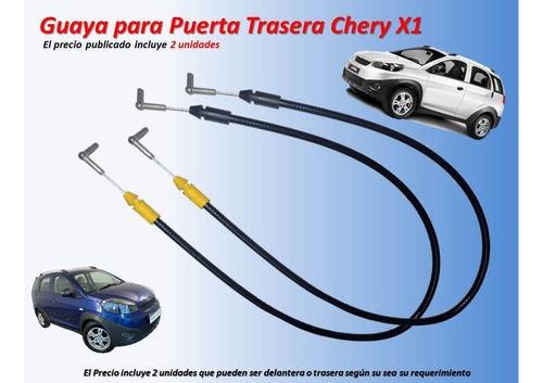 Guaya Chery X1 Abrir Puerta Trasera  Par 2 Unidades