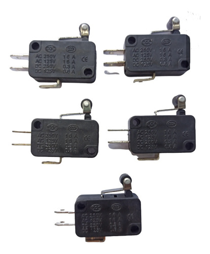 5 Microswitch Con Palanca Y Roldana