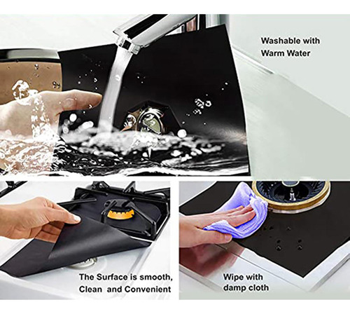 Estufa De Gas Reutilizable Protector De Estufa Negro