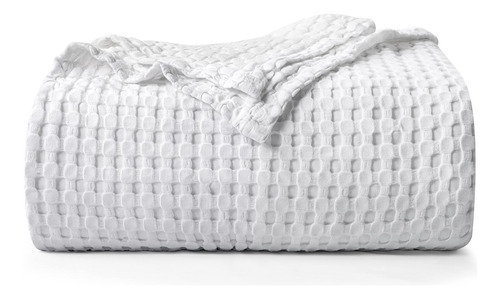 Utopia Bedding Manta De Gofre De Algodn De 10.58oz/m (blanco