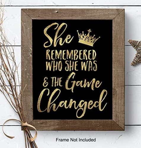 Póster Motivacional Inspirador Para Mujer ' Ella Recordó Era