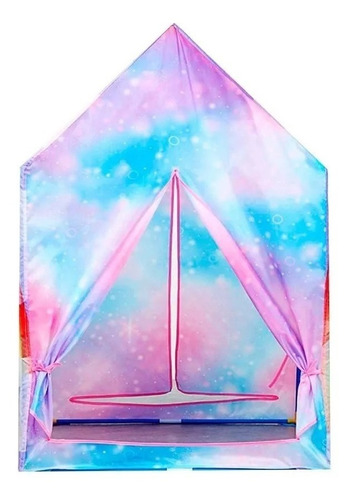 Imagen 2 de 6 de Carpa Casita Infantil Unicornio Arco Iris Interior Exterior