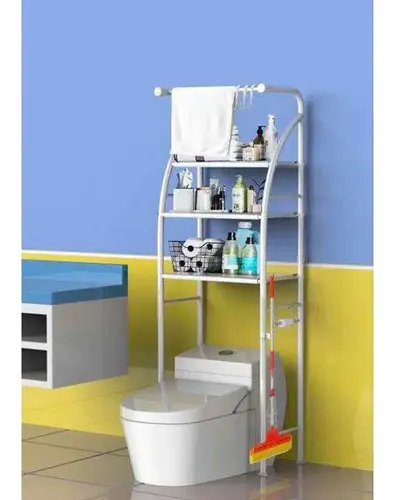 Estantería Sobre Inodoro 175x47cm Blanco 3 Estantes