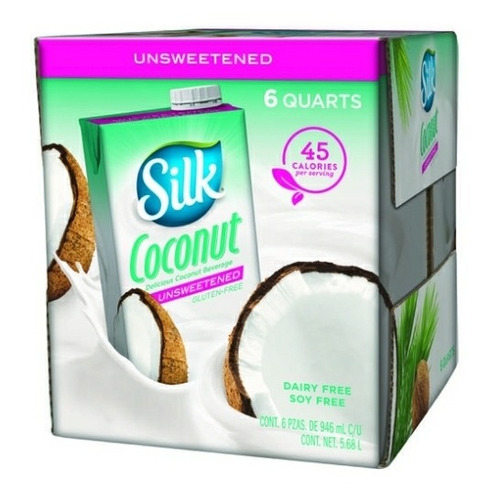 Silk Bebida De Coco Sin Azúcar 6 Unidades/946 Ml