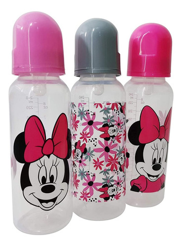 Cudlie Disney Baby Girl Minnie Mouse - Botellas De Bebé (3 U