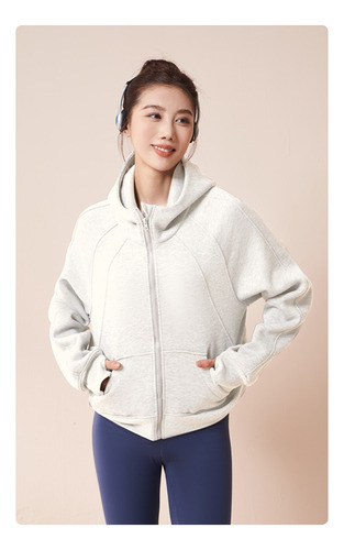 Sudadera Deportiva Con Capucha Y Cremallera Yoga Para Mujer