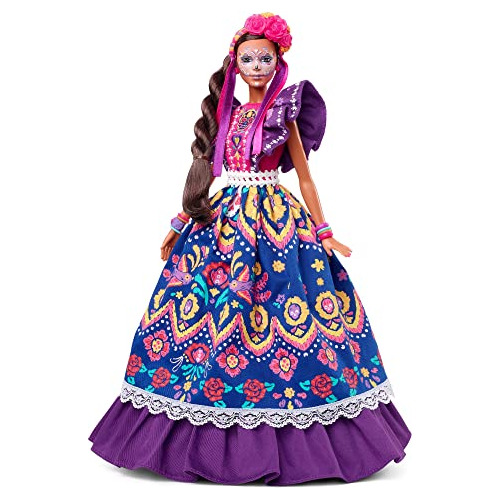 Muñeca Barbie Del Día De Muertos 2022 Con Un Volante Tradici