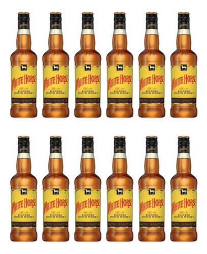 Whisky Cavalo Branco White Horse 1l Caixa Com 12 Unid + Nf