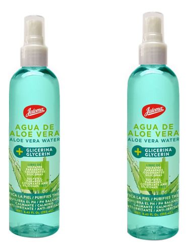 Tónico Hidratante De Aloe Vera + Glicerina 2 Pz De 250ml Normal A Mixta Día/noche
