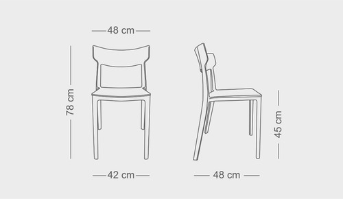 Imagen 3 de 7 de Pack X4 Sillas Diseño Bar Hogar Apilable Rio Resistentes