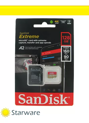 Tarjeta micro SD 256GB Extreme A2 para 4k en GOPRO 160 MB/s Escritura 90  MB/s
