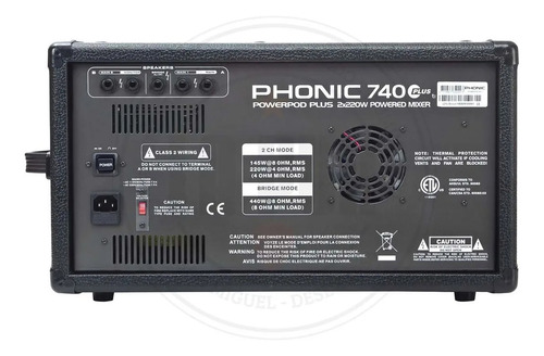 Phonic 740 Plus Mezclador Amplificado 440w 7 Canales Fx (Usado)