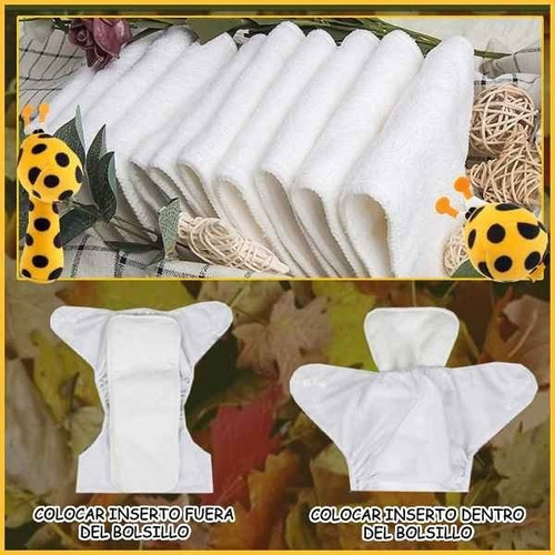 Pañales Ecológicos De Tela P Bebés Verde Fuerte 4+8 Insertos