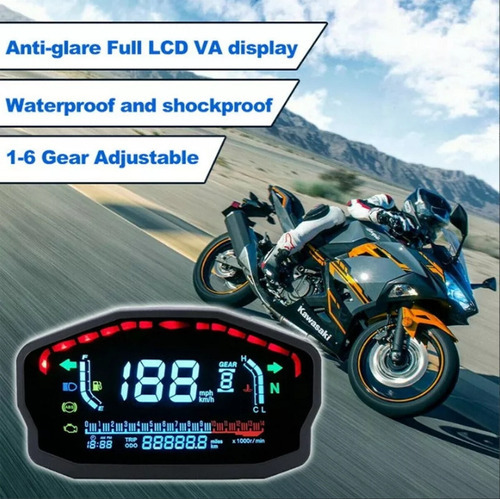 Velocímetro Digital Universal Para Motocicletas Y Tacómetro