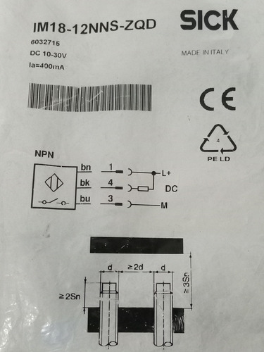 Sensor Inductivo Im18-12nns-zqd, 24vdc, Npn, Sick...