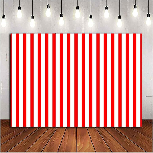 ~? Big Top Circus Theme Photo Background 5x3ft Red And White