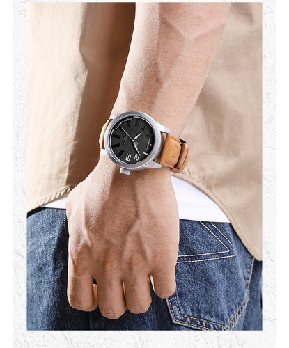 Reloj Pulsera Naviforce Nf9202l Correa De Cuero Marrón