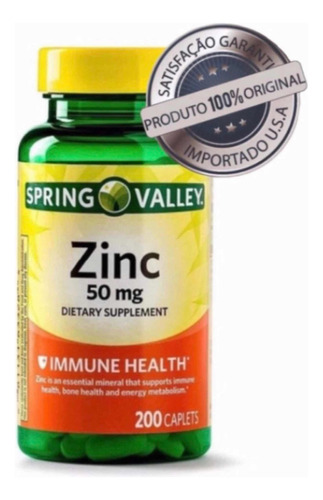 Zinco 50 Mg Spring Valley® - 200 Cápsulas