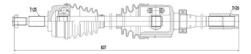 Semieixo Renault Duster 2.0 16v 10/.. Lado Direito 26x25