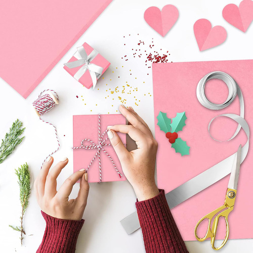 Neburora Papel De Seda Rosa Para Bolsas De Regalo, 60 Hojas