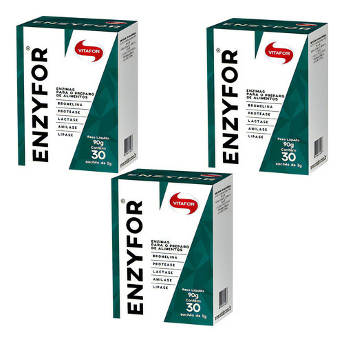 Kit 3x Enzyfor 30 Saches Vitafor