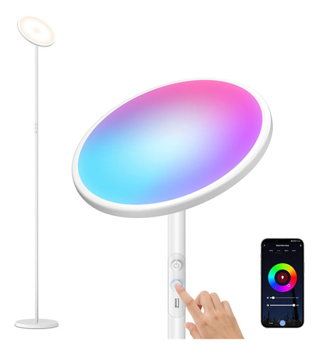 Lámpara De Pie Rgb Inteligente Funciona