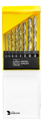 Conjunto Brocas Para Metal Completo Com 8 Peças De 3 A 10mm