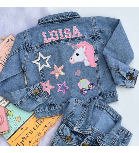 Jaqueta Jeans Infantil Menina Personalizada Com O Nome