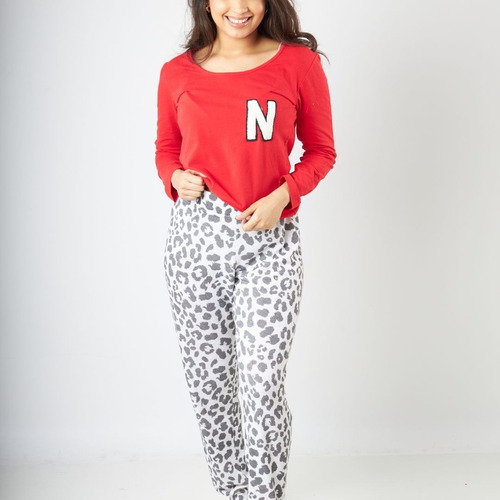 Conjunto De Pijama De Franela Algodon Para Mujer Nl