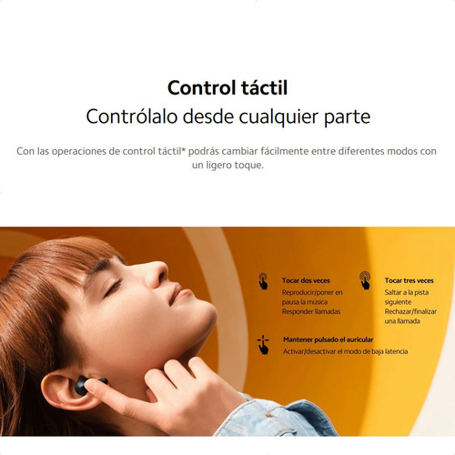 Xiaomi Redmi Buds 4 Active, Audífonos Táctil / Bluetooth 5.3