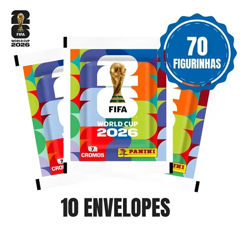 Kit 10 Envelopes Copa Do Mundo 2026 - 70 Figurinhas - R$ 39,99