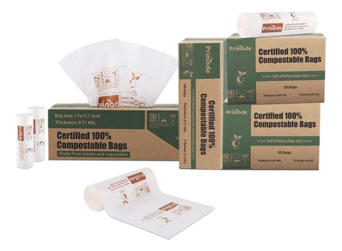 Bolsas Compostables Primode, Restos De Comida De 3 Galones,
