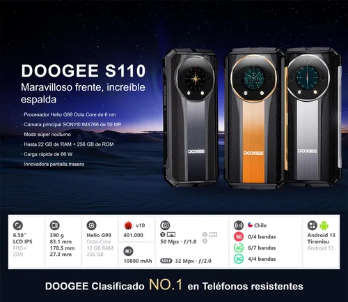 Doogee S110 - Resistente, Ram 12 Gb, Rom 256 Gb