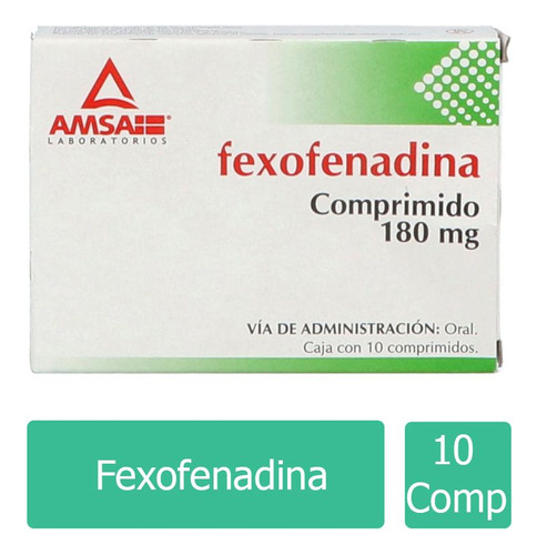 Fexofenadina 180 Mg Caja Con 10 Comprimidos