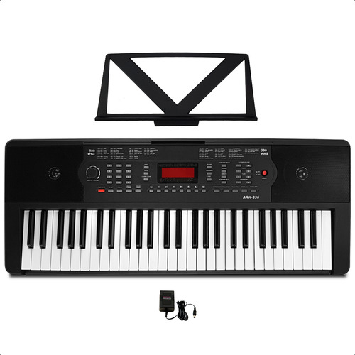 Organo Teclado Niños 54 Teclas 4/8 + Atril + Fuente Ek54205 Color Negro Ll