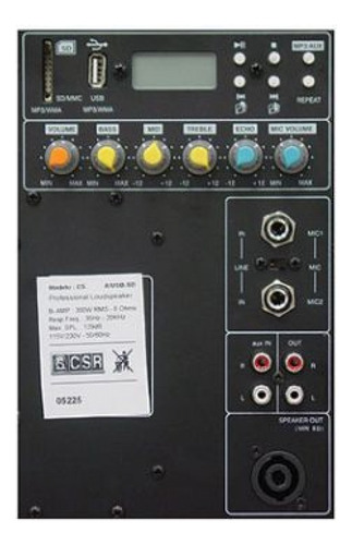 Caixa Csr 4000 Profissional Usb Bi Amplificada 300w Rms Falante 15 Titaniun Cor Preto 127/220v (bivolt)
