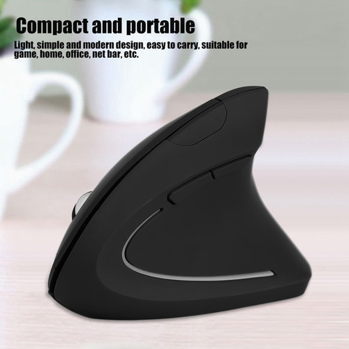 Mouse Vertical Para Jogos Preto 1600dpi