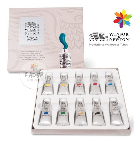 Set Gouache Winsor Newton 10 Colores Pomos Serie Designers