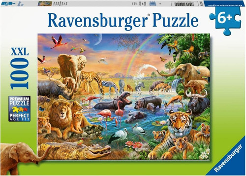 Ravensburger Savannah Jungle Waterhole Rompecabezas De 100 P