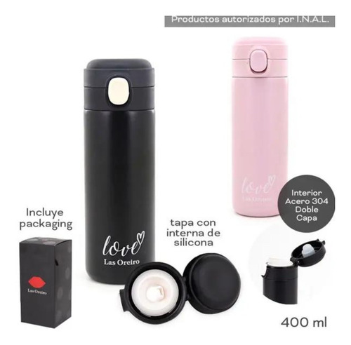 Imagen 2 de 9 de Termo Las Oreiro Acero Inoxidable Frio Calor 400ml Original
