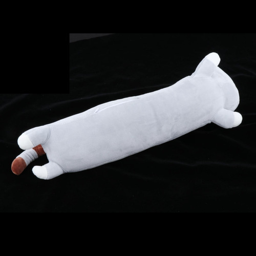Almohada De Tiro Largo De Felpa Suave De Gato De Gris